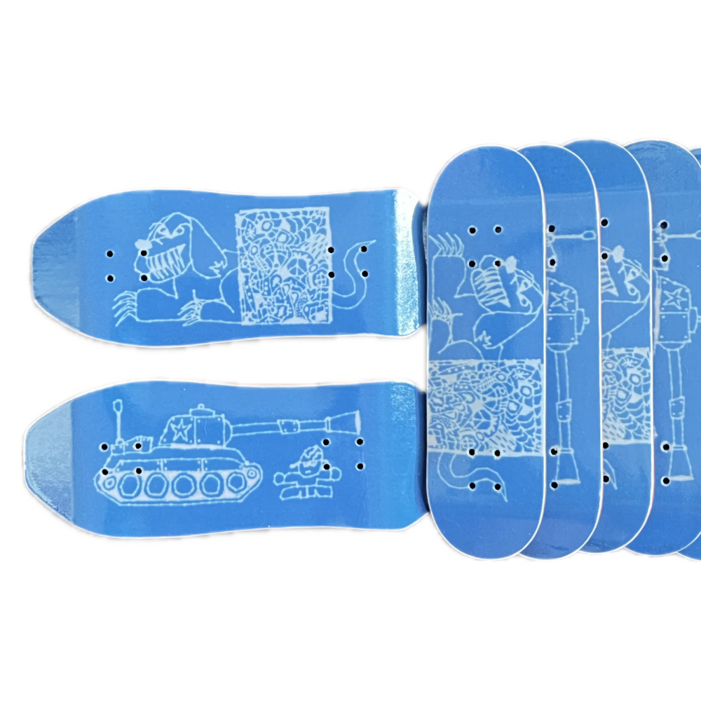 dog and tank in imessage blue
